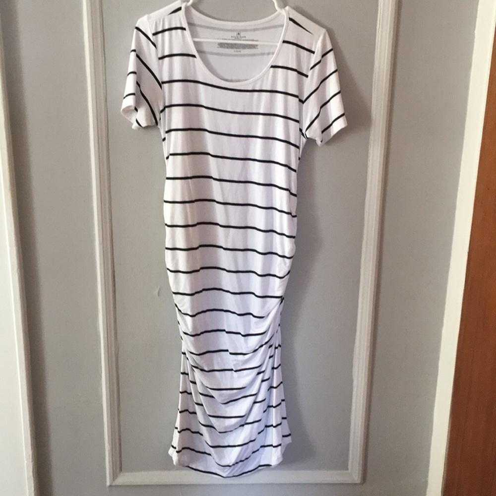 Midi Striped Maternity Dress